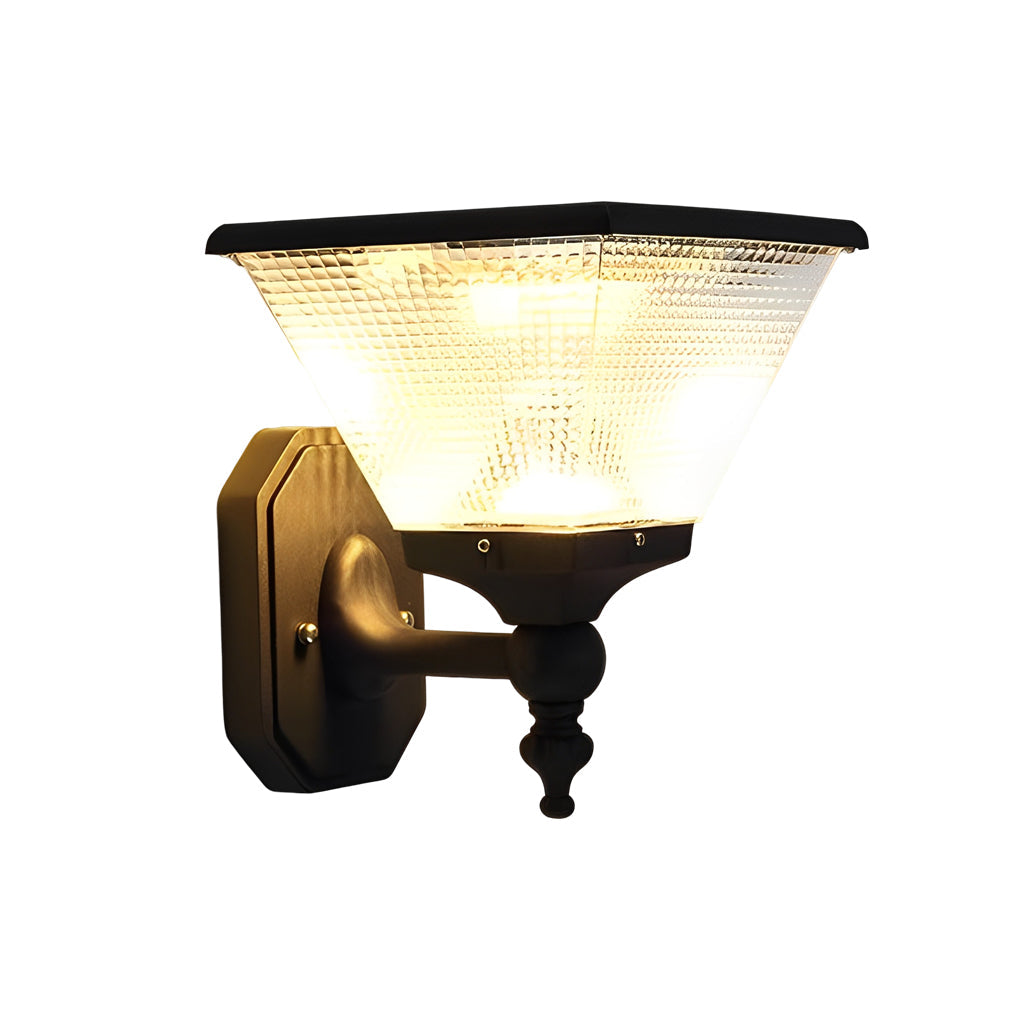 1 Light Black Led Dusk To Dawn Solar Outdoor Wall Light