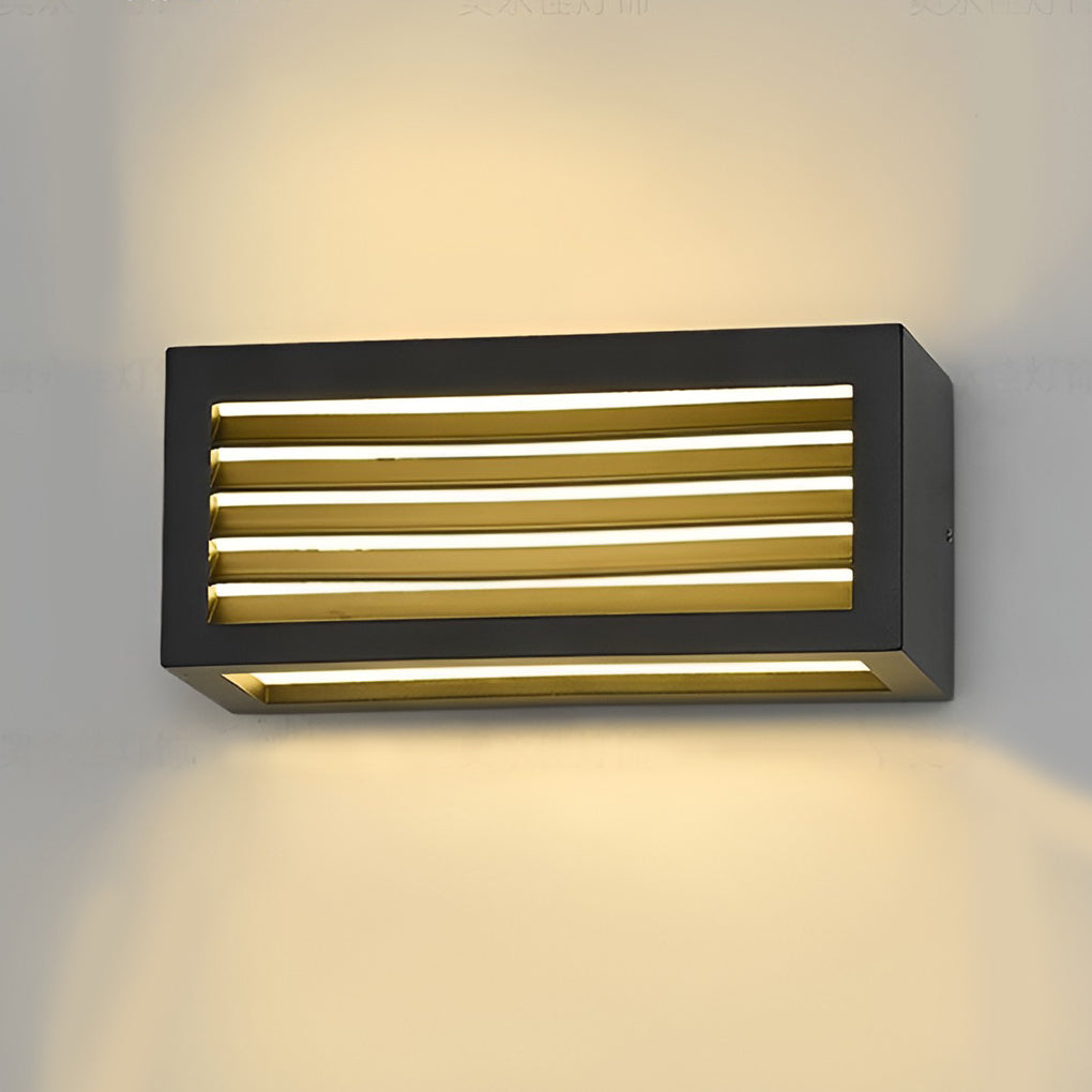 Rectangle Waterproof Led Black Modern Outdoor Wall Sconces Lighting