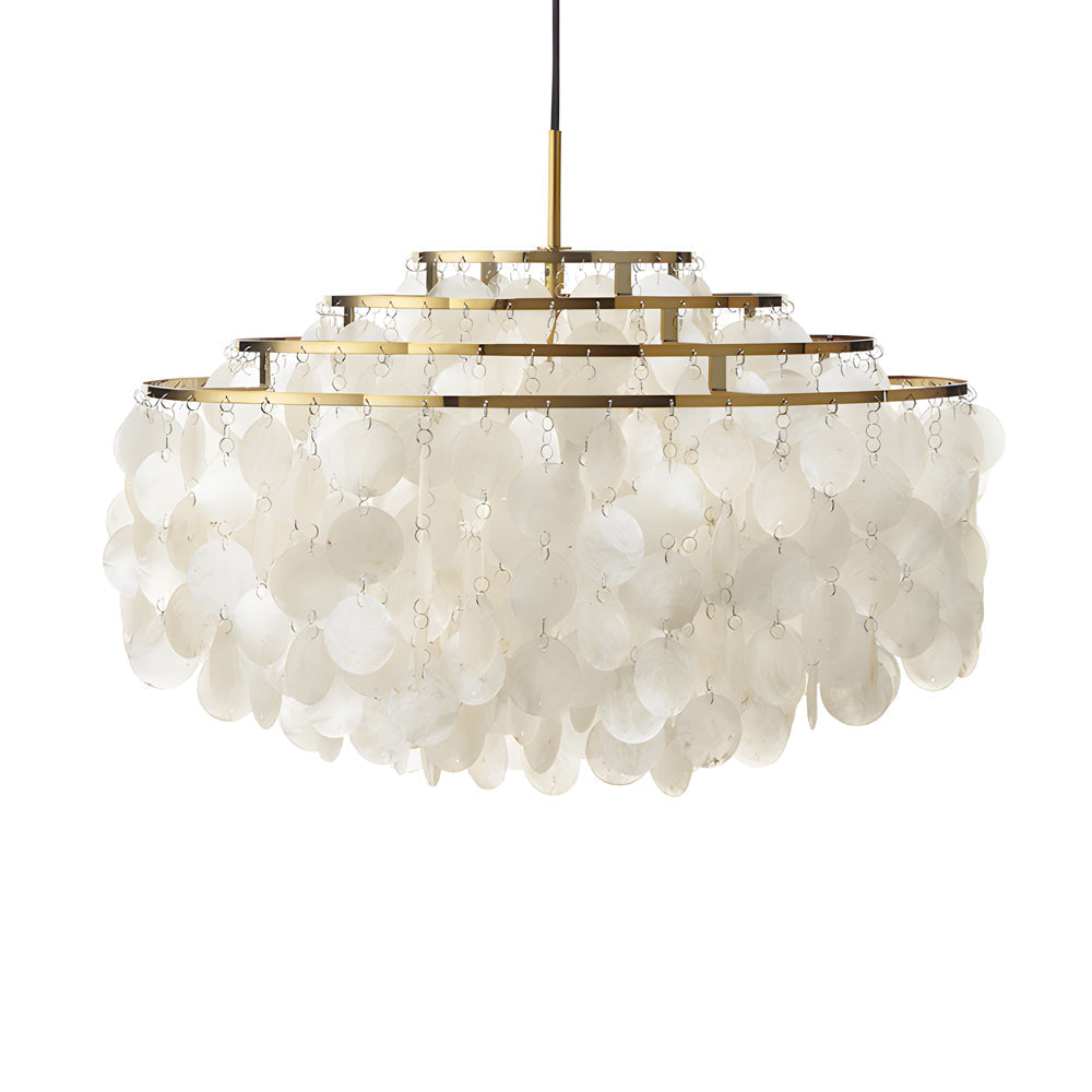 Seashell Discs Chandelier 39 4 Chain Length Pendant Lights