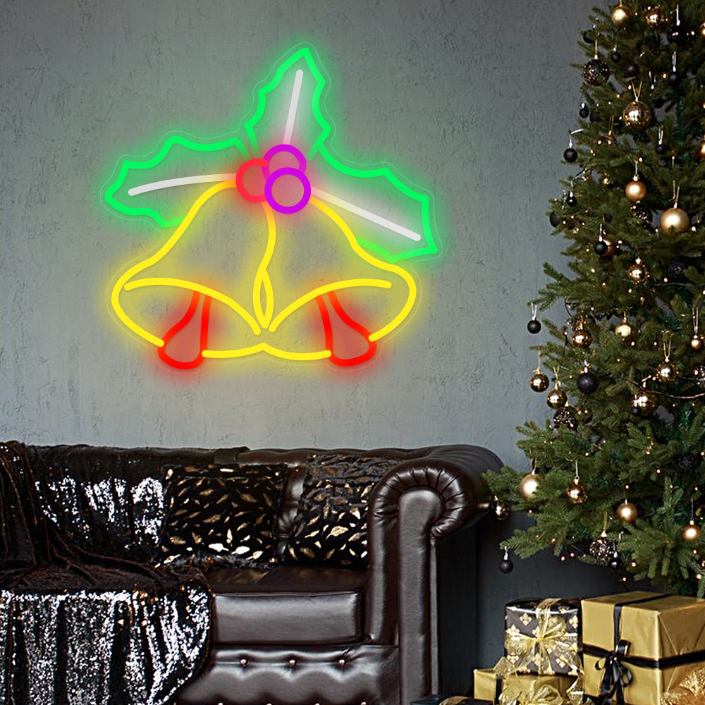 Bell-Shaped LED Neon Wall Art for Modern Interiors