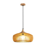 Japanese Wood Cage 1 Light Pendant Light