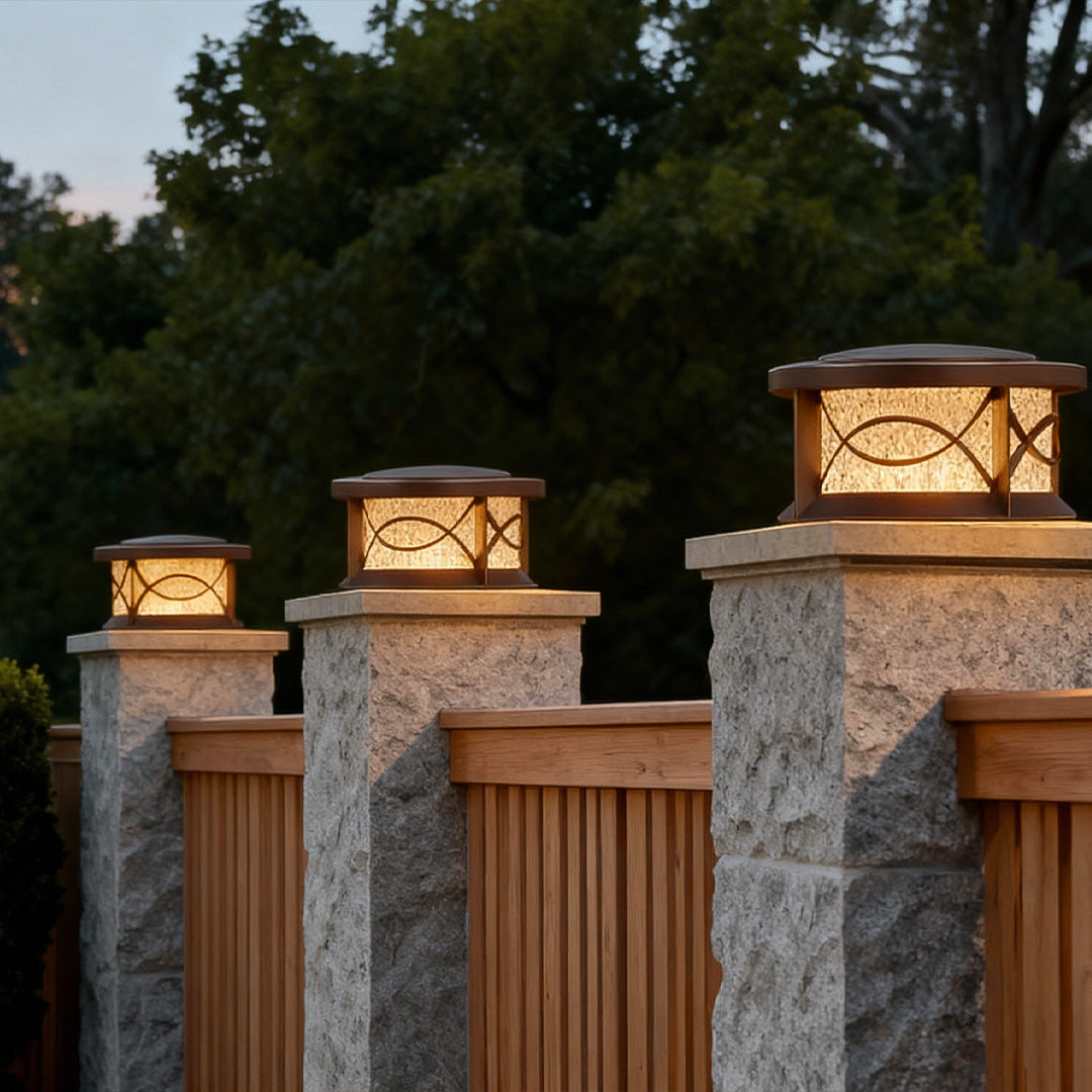 Round Outdoor Pillar Lights Waterproof Aluminum LED Post Light
