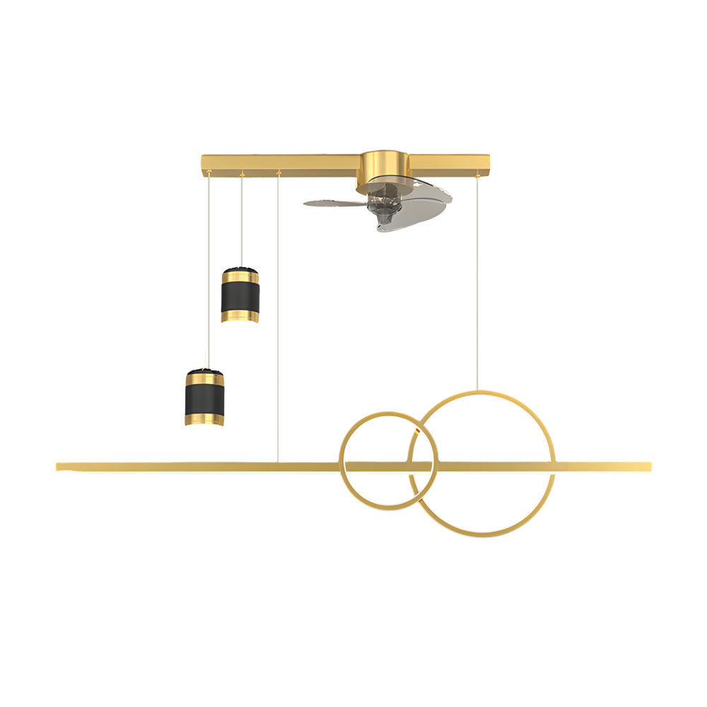 3 Step Dimming Creative Projection Modern Dining Room Chandelier With Fans