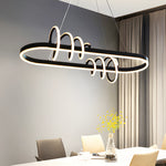 Led Dimmable Spiral Lines Dining Room Chandelier Hanging Lighting