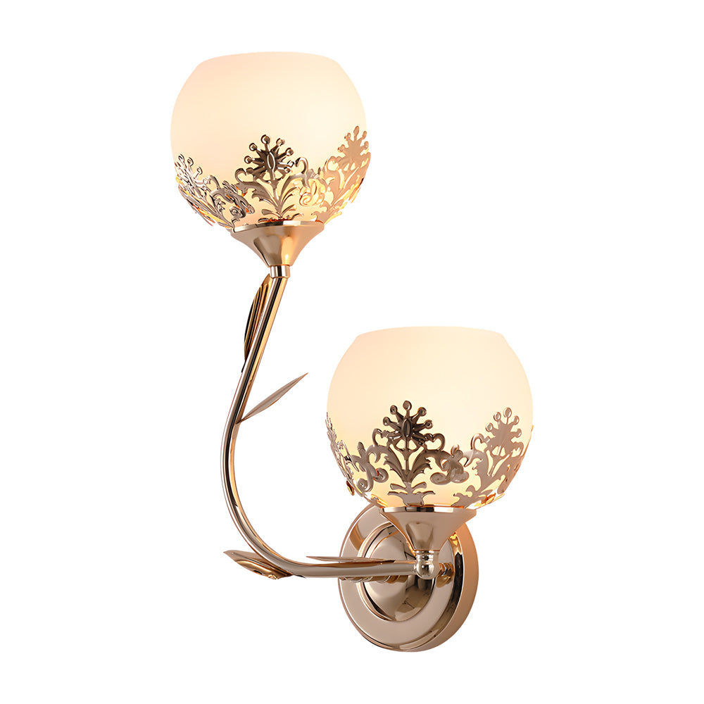 2 Light Glass Flower Led Simple European Style Wall Sconces Lighting