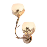2 Light Glass Flower Led Simple European Style Wall Sconces Lighting