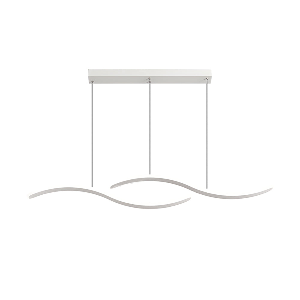 2 Wavy Line Led Dining Room Pendant Light 3 Step Dimming