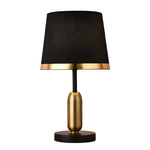 Vintage White Black And Mid Century Modern Brass Table Lamp