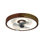 19 7 In Walnut 6 Speed Flush Mount Ceiling Fans With Led Light And Remote