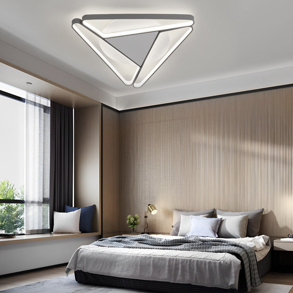 Modern Geometric LED Flush Mount Ceiling Light for Living Room and Bedroom