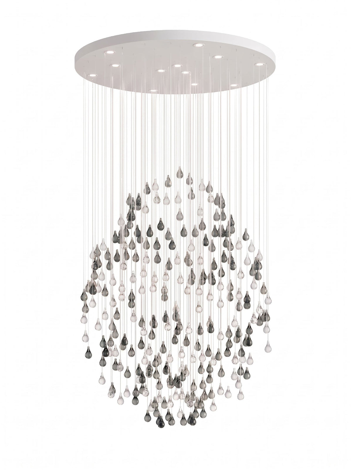Droplets Sculpture Chandelier – Modern Glass Pendant Light for Dining Room and Living Room