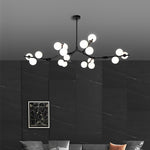 Nordic Style Modern Minimalist Cluster Metal Glass Chandelier Black Gold Fixture