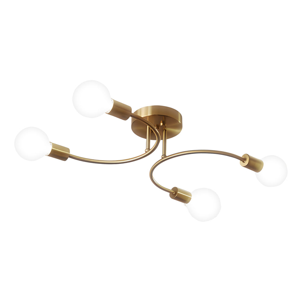 4 6 8 Light Curved Arms White Shade Modern Ceiling Light Fixture
