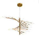 Modern Chandelier Rotating Fireworks Black Gold