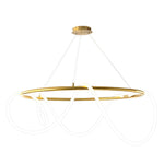Modern LED Chandelier in Gold Finish with Flexible Metal Frame