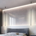 Black Long Vertical Linear Led Pendant Light