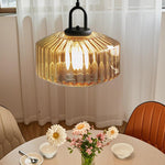 Nordic Modern Vintage Striped Glass Pendant Light