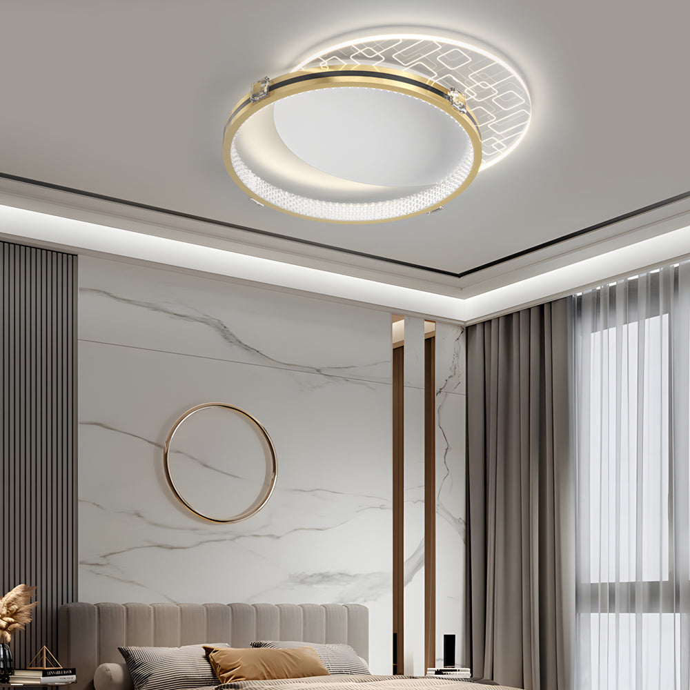 Round Acrylic Creative Led Three Step Dimming Modern Ceiling Lights Fixture
