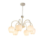 Tulips Flowers Led Milky White Chandelier Li002603