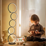 Modern Artistic 5 Led Circles Stack Floor Standing Lamp