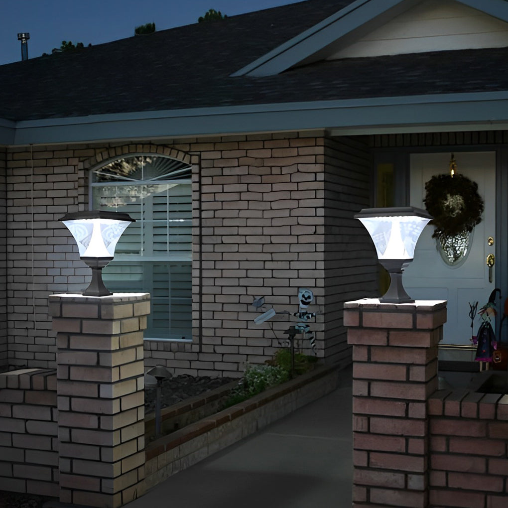 Square Retro Solar Fence Post Light Ha081283