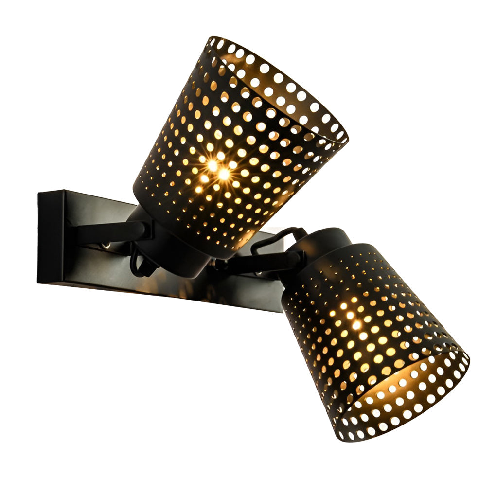 Retro Iron Hollow Adjustable Plug In Wall Sconce