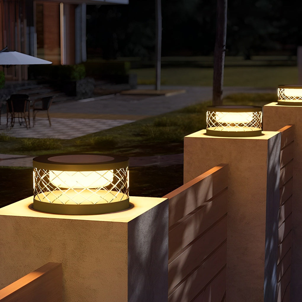 Round Solar Post Caps Light Ha091119