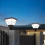 Black Square Solar Led Pier Mount Post Light