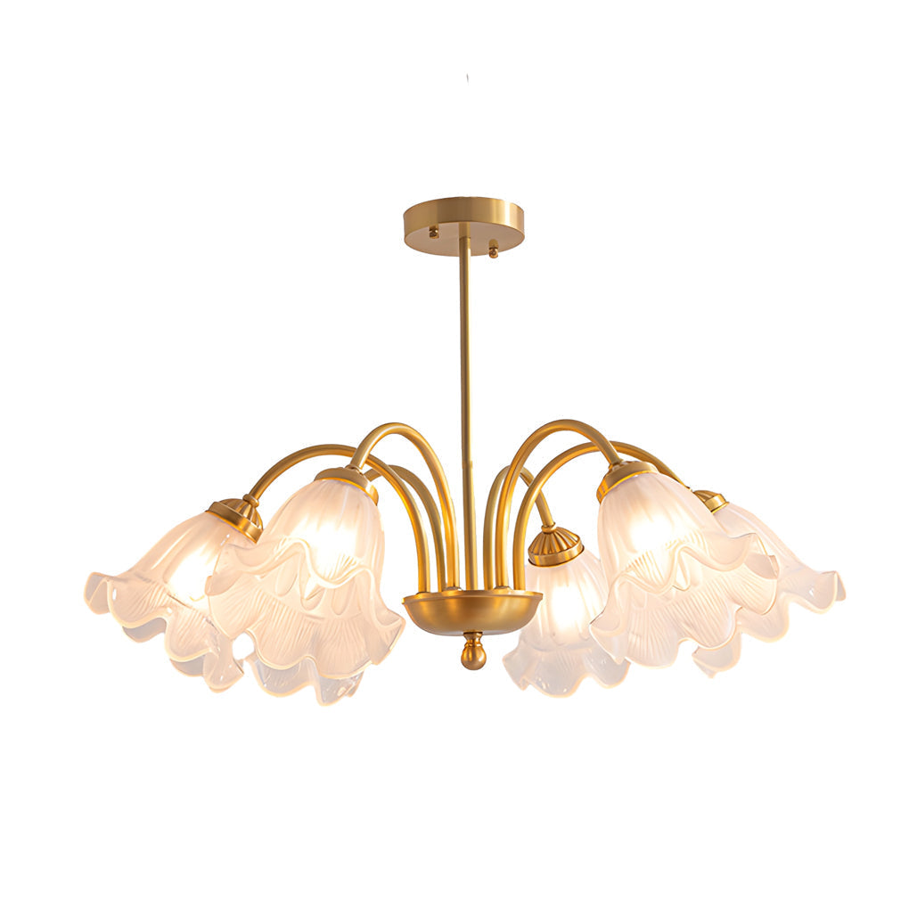 Flowers Glass Shade Chandelier Light Li002529