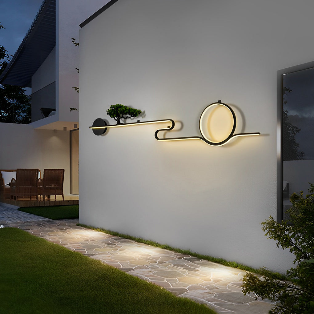 Moon Tree Scenery Outdoor Wall Light Ha085194