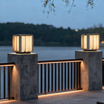 Modern Outdoor Pillar Lantern in Stainless Steel for Fence and Gate