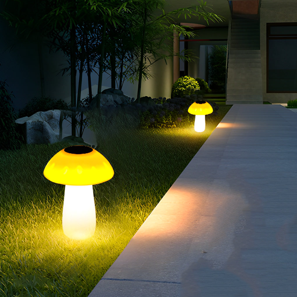 Mushroom Solar LED Lawn Light – Waterproof Garden & Pathway Illumination