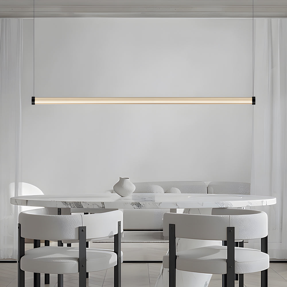 1 Light Glass Linear Led Island Pendant Light