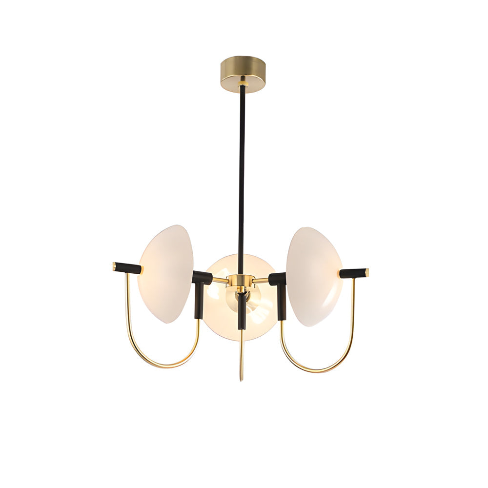 1 3 6 Heads Semicircular Opal Glass Dome Chandelier Aperture Pendant Light Hanging Ceiling Lighting