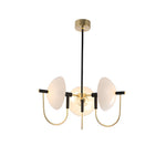 1 3 6 Heads Semicircular Opal Glass Dome Chandelier Aperture Pendant Light Hanging Ceiling Lighting