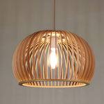 Semi Circle Wood Lantern Shaped Pendant Light Li001987