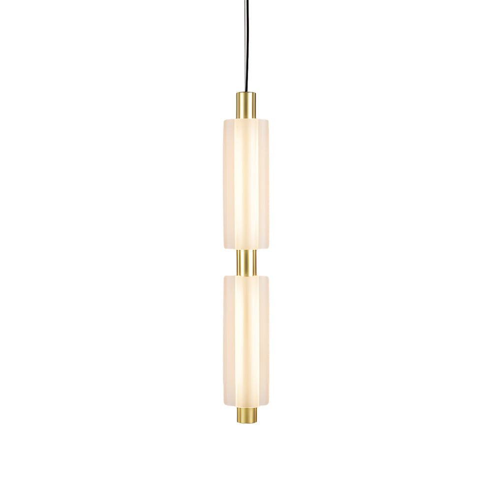 1 2 3 Heads Acrylic Cylinder Pendant Lights Modern Hanging Lamp In Gold Black