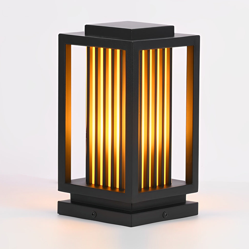 Modern LED Cage Pathway Lights in Black for Outdoor Elegance