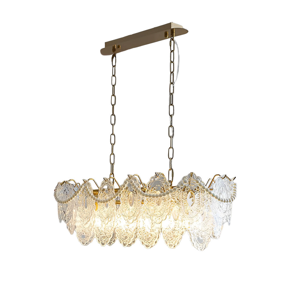 Glass Led French Style Chandelier Ha093728