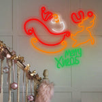 Festive LED Neon Reindeer Wall Art – Modern Christmas Glow