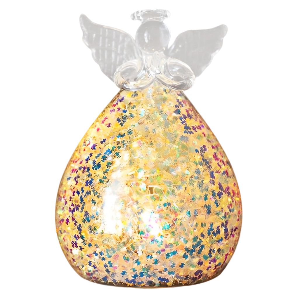 Lumière Céleste Glass Angel LED Table Lamp – Ethereal Night Light for Modern Interiors