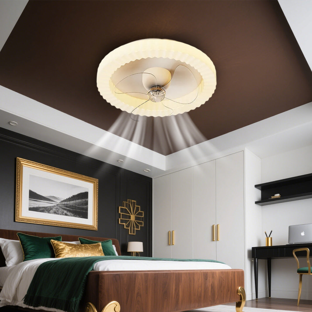 White Round Design Ceiling Fan With Led Lights