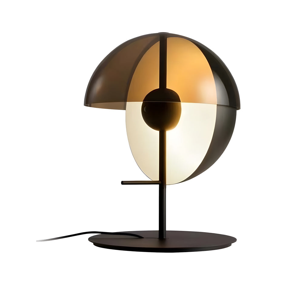 Novelty 2 Half Spheres Amber Glass Led Table Lamp