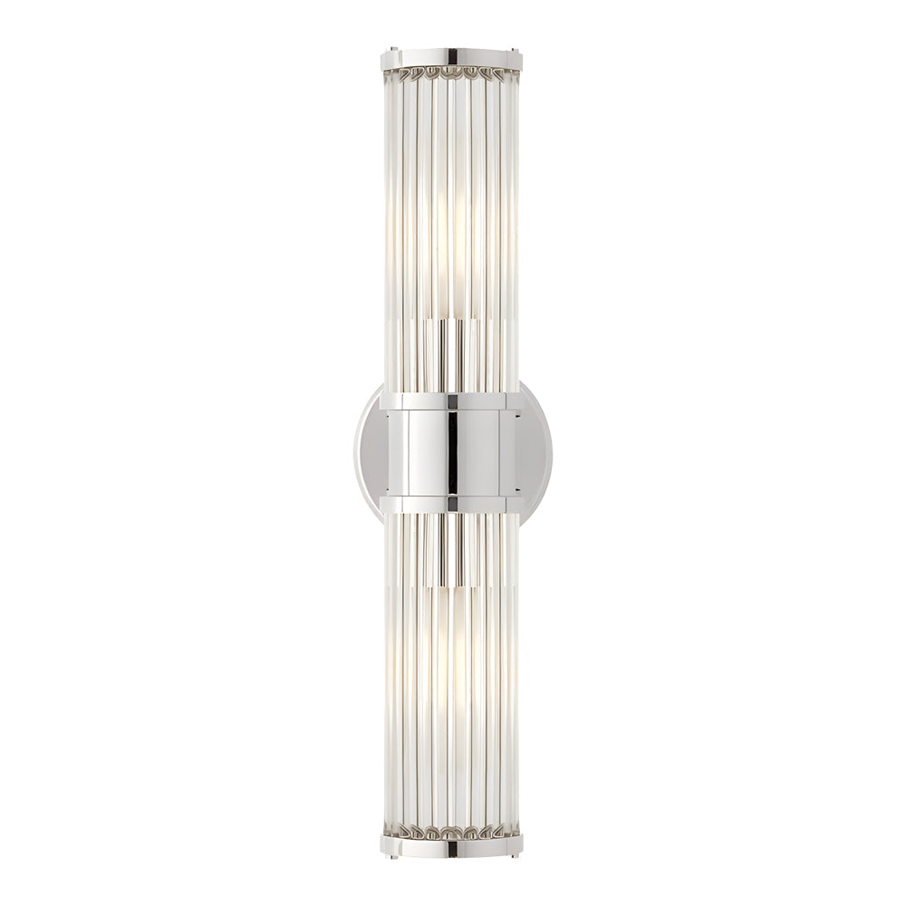 1 2 Light Modern Chrome Gold Wall Sconce With Cylinder Clear Glass Shade