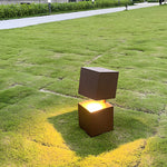 Geometric Black Solar Lawn Light with LED Illumination for Modern Gardens