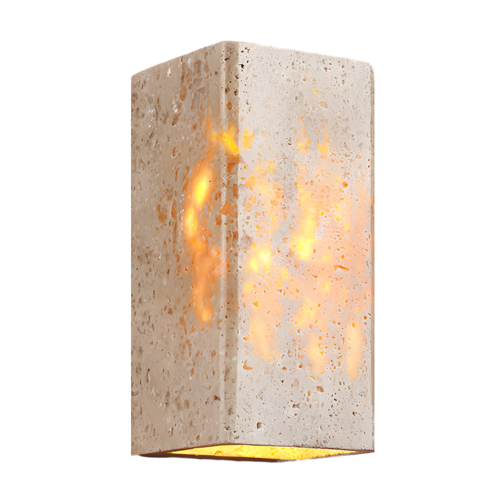 Wabi Sabi Yellow Travertine Led Wall Sconce Square Rectangle