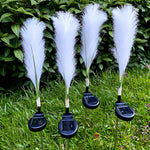 Hairy Reed LED Solar Lawn Lamps, Set of 2, Modern Outdoor Garden Lights