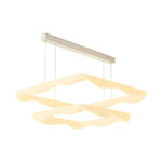 2 3 Square Rings Cream Style Three Step Dimming Led Modern Chandelier