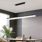 1 Light 47 24 In Island Light Dimmable Black Linear Pendant Light