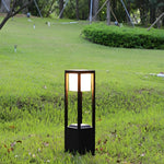 Modern Solar LED Bollard Lights in Black Aluminum for Pathways